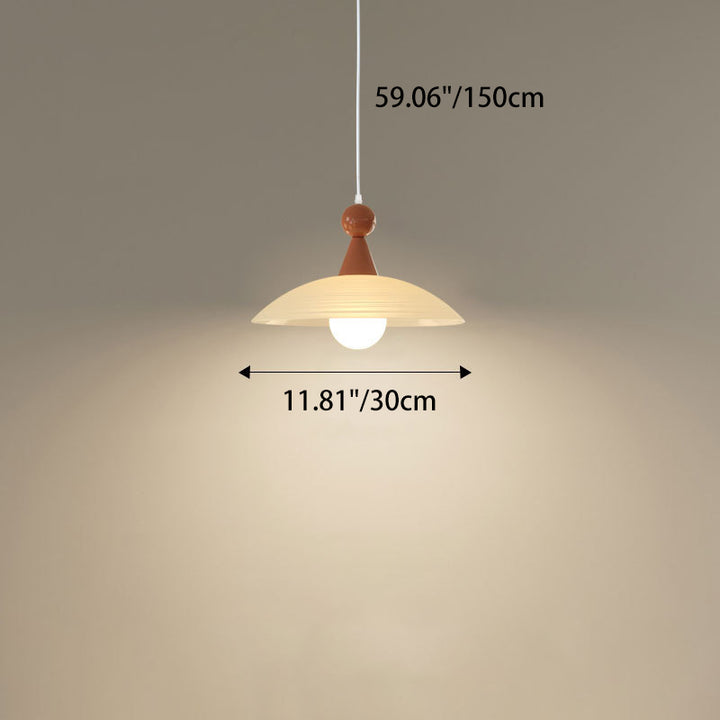 Contemporary Creative Iron And Glass Round Dome 1-Light Pendant Light For Living Room And Bedroom