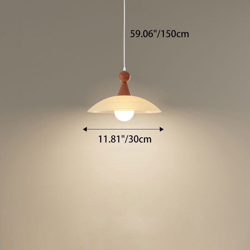 Contemporary Creative Iron And Glass Round Dome 1-Light Pendant Light For Living Room And Bedroom