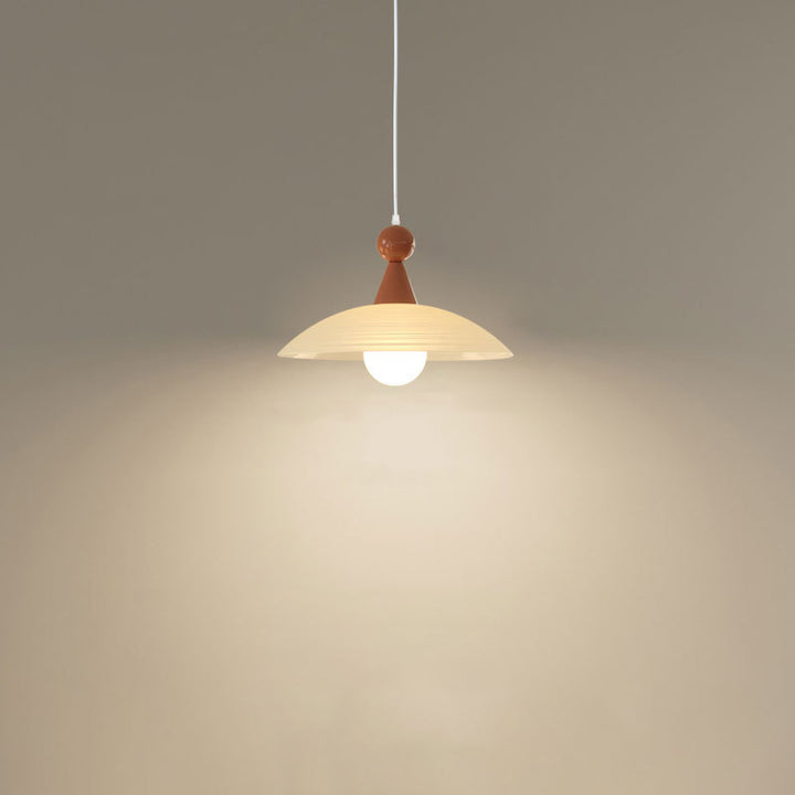 Contemporary Creative Iron And Glass Round Dome 1-Light Pendant Light For Living Room And Bedroom
