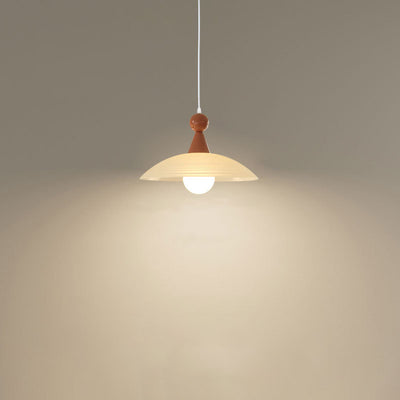 Contemporary Creative Iron And Glass Round Dome 1-Light Pendant Light For Living Room And Bedroom