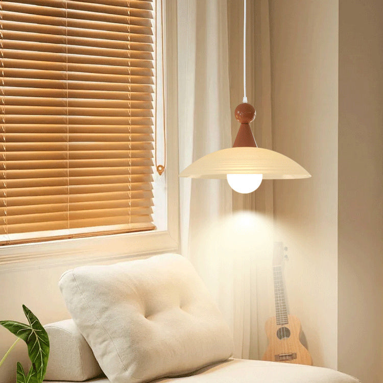 Contemporary Creative Iron And Glass Round Dome 1-Light Pendant Light For Living Room And Bedroom