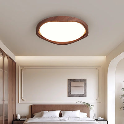 Modern Minimalist Iron Aluminum Silicon Wave Pattern LED Flush Mount Ceiling Light For Living Room