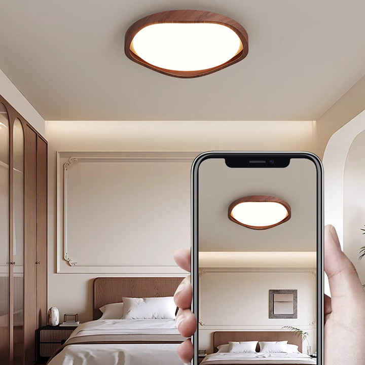 Modern Minimalist Iron Aluminum Silicon Wave Pattern LED Flush Mount Ceiling Light For Living Room