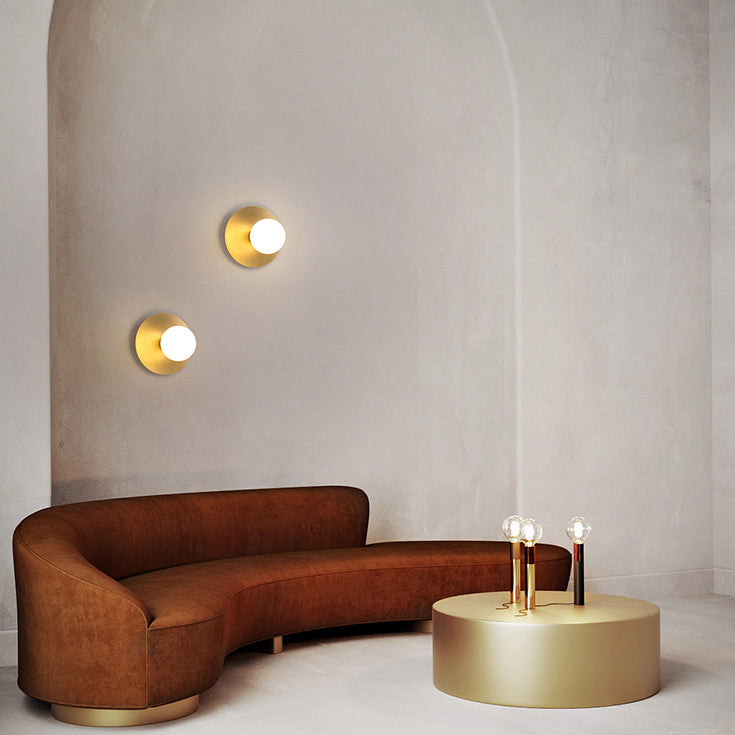 Modern Minimalist Iron Square And Round 1-Light Flush Mount Ceiling Light For Living Room