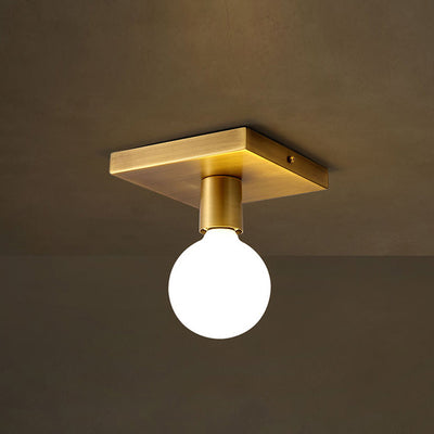 Modern Minimalist Iron Square And Round 1-Light Flush Mount Ceiling Light For Living Room