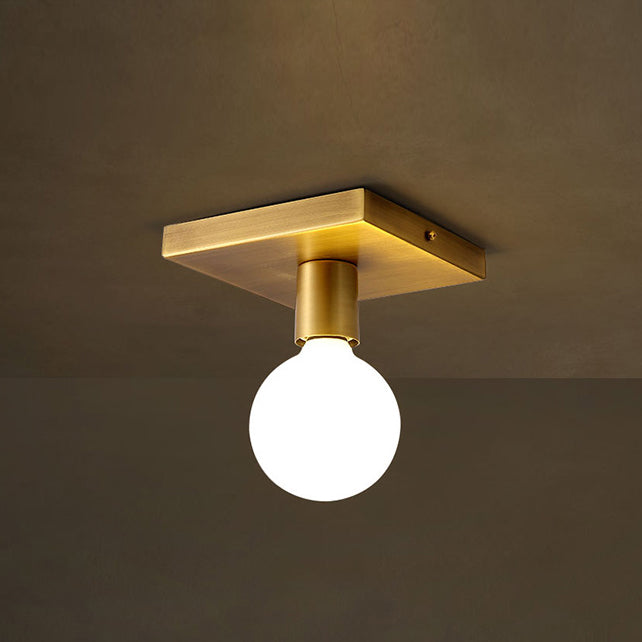 Modern Minimalist Iron Square And Round 1-Light Flush Mount Ceiling Light For Living Room