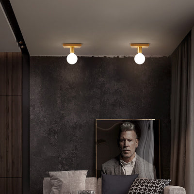 Modern Minimalist Iron Square And Round 1-Light Flush Mount Ceiling Light For Living Room