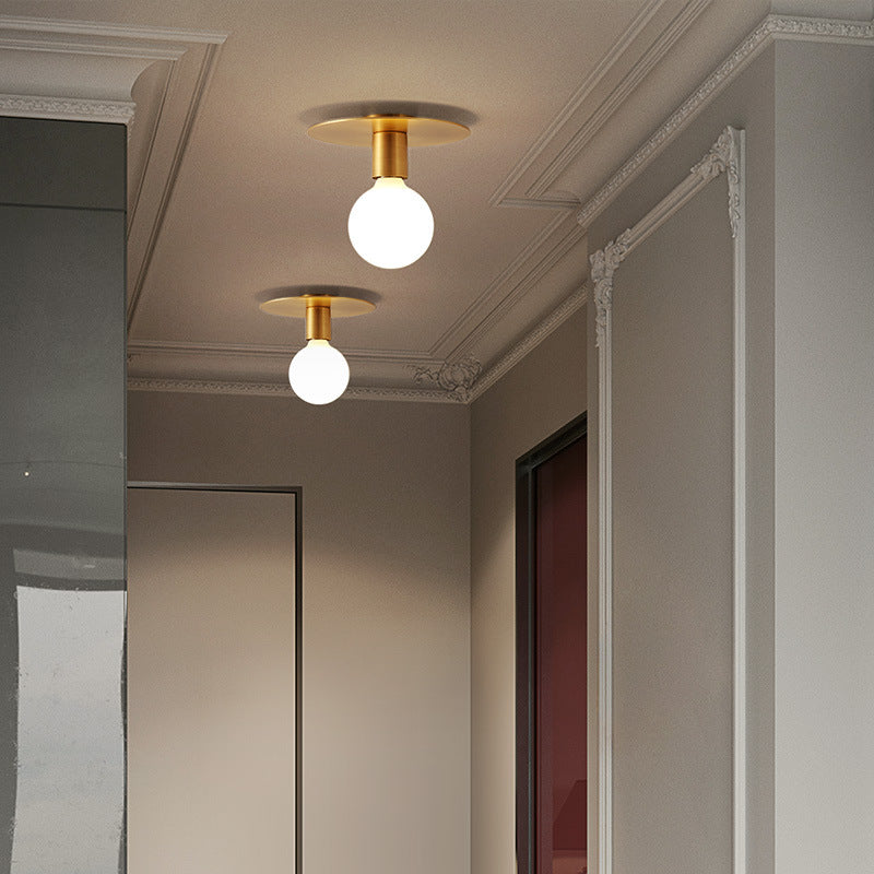 Modern Minimalist Iron Square And Round 1-Light Flush Mount Ceiling Light For Living Room