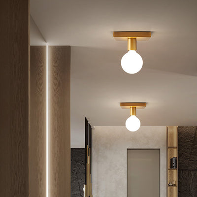 Modern Minimalist Iron Square And Round 1-Light Flush Mount Ceiling Light For Living Room
