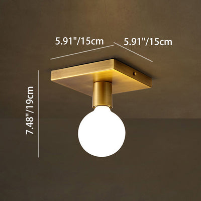 Modern Minimalist Iron Square And Round 1-Light Flush Mount Ceiling Light For Living Room
