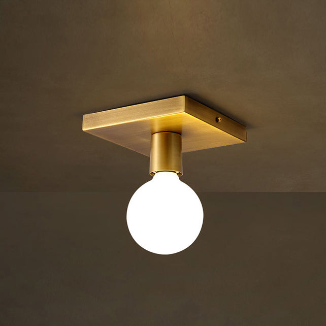 Modern Minimalist Iron Square And Round 1-Light Flush Mount Ceiling Light For Living Room