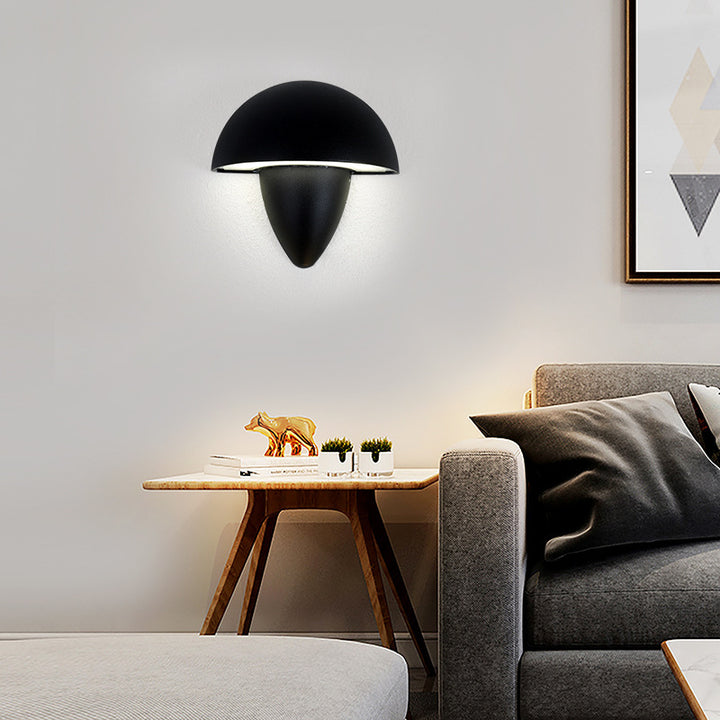 Moderne minimalistische Aluminium-Acryl-Halbkreis-Kegel-LED-Wandleuchte für Außenbereich Terrasse 