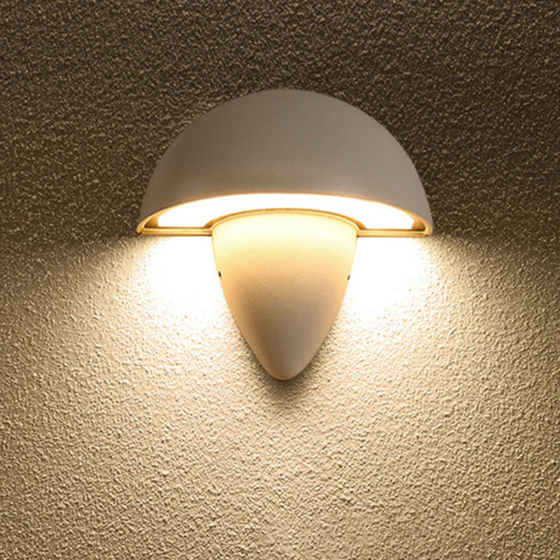 Moderne minimalistische Aluminium-Acryl-Halbkreis-Kegel-LED-Wandleuchte für Außenbereich Terrasse 