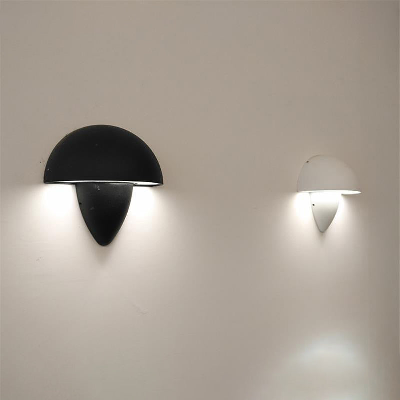 Moderne minimalistische Aluminium-Acryl-Halbkreis-Kegel-LED-Wandleuchte für Außenbereich Terrasse 