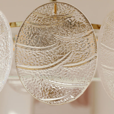 Traditional French Iron Glass Round 5/6/8-Light Semi-Flush Mount Ceiling Light For Living Room