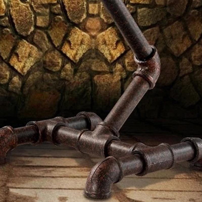 Traditional Industrial Iron Pipe-Shaped 1-Light Table Lamp For Bedroom