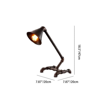Traditional Industrial Iron Pipe-Shaped 1-Light Table Lamp For Bedroom