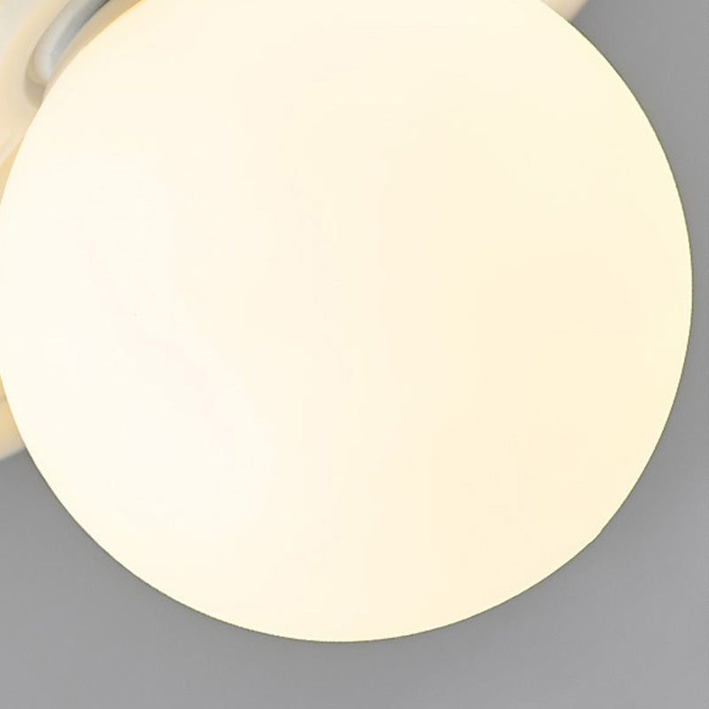 Traditional French Resin Plastic Round Carved Leaf Globe 1-Light Flush Mount Ceiling Light For Hallways