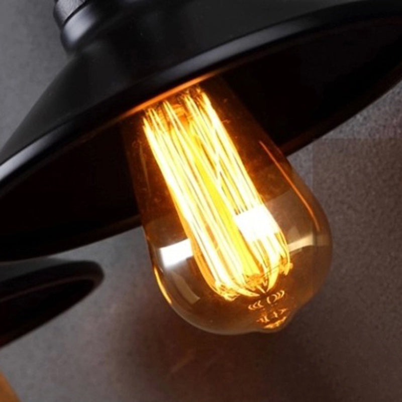 Contemporary Industrial Iron Cone-Shaped Water Pipe 1/2-Light Wall Sconce Lamp For Bedroom