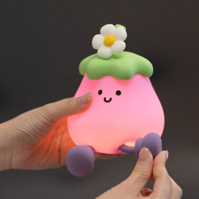 Contemporary Creative Silicone Eggplant-Shaped LED Table Lamp For Bedroom