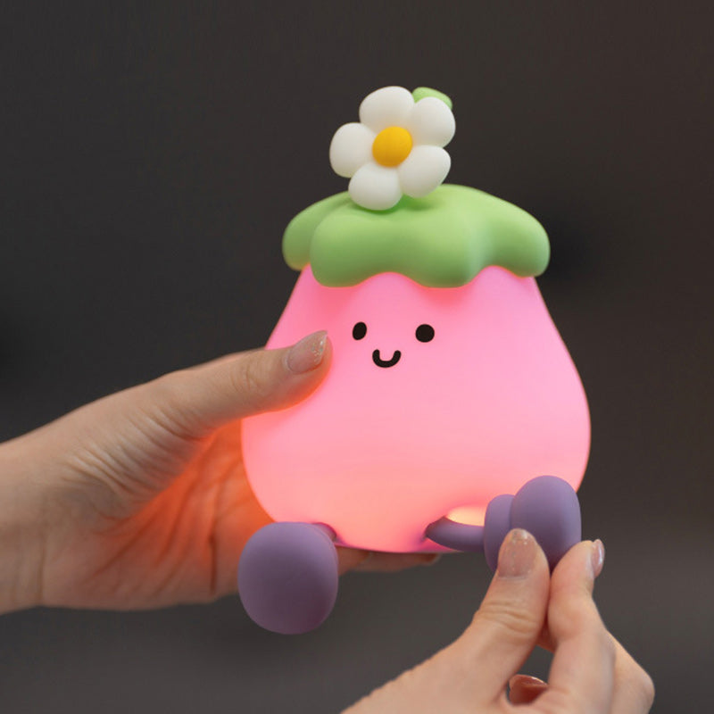 Contemporary Creative Silicone Eggplant-Shaped LED Table Lamp For Bedroom