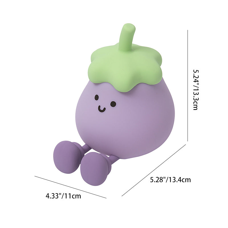 Contemporary Creative Silicone Eggplant-Shaped LED Table Lamp For Bedroom