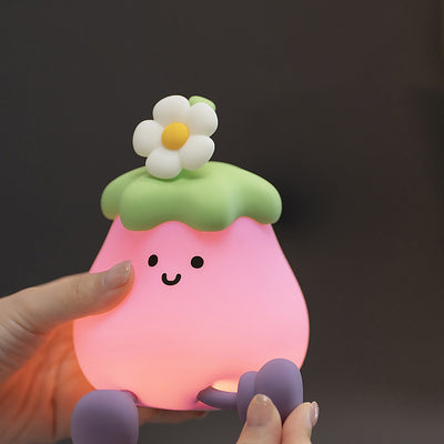 Contemporary Creative Silicone Eggplant-Shaped LED Table Lamp For Bedroom