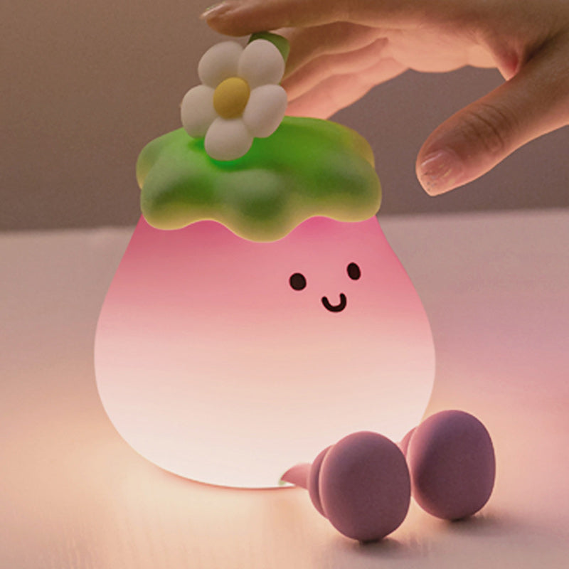Contemporary Creative Silicone Eggplant-Shaped LED Table Lamp For Bedroom