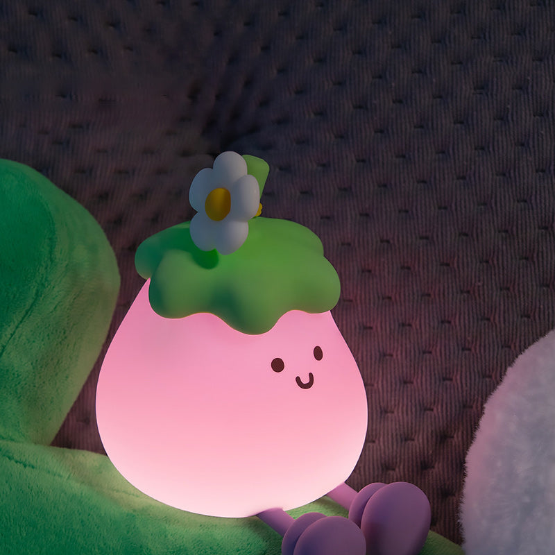 Contemporary Creative Silicone Eggplant-Shaped LED Table Lamp For Bedroom