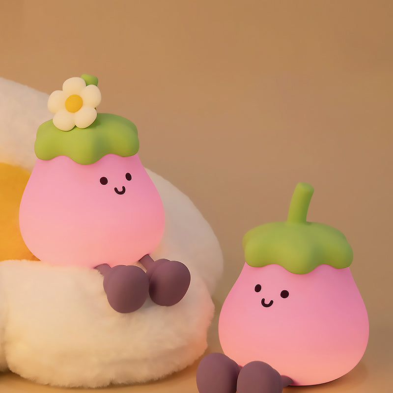 Contemporary Creative Silicone Eggplant-Shaped LED Table Lamp For Bedroom