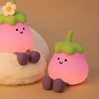 Contemporary Creative Silicone Eggplant-Shaped LED Table Lamp For Bedroom