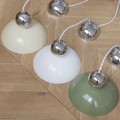 Modern Art Deco Iron Glass Round Ball 1-Light Pendant Light For Bedroom