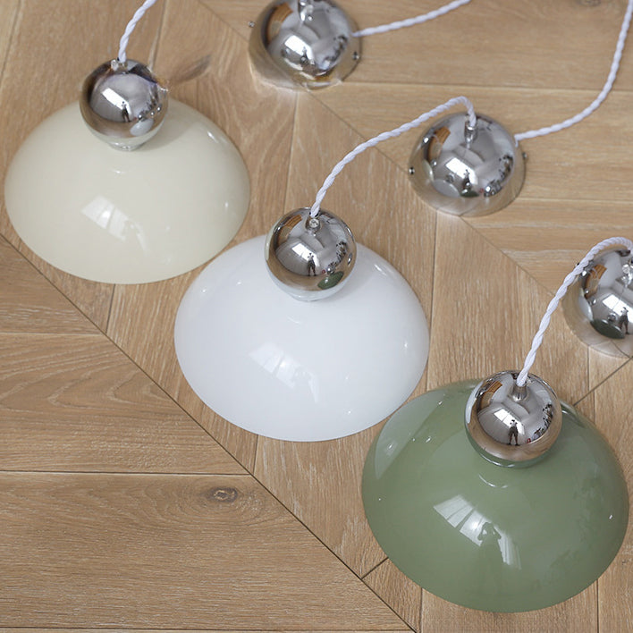 Modern Art Deco Iron Glass Round Ball 1-Light Pendant Light For Bedroom