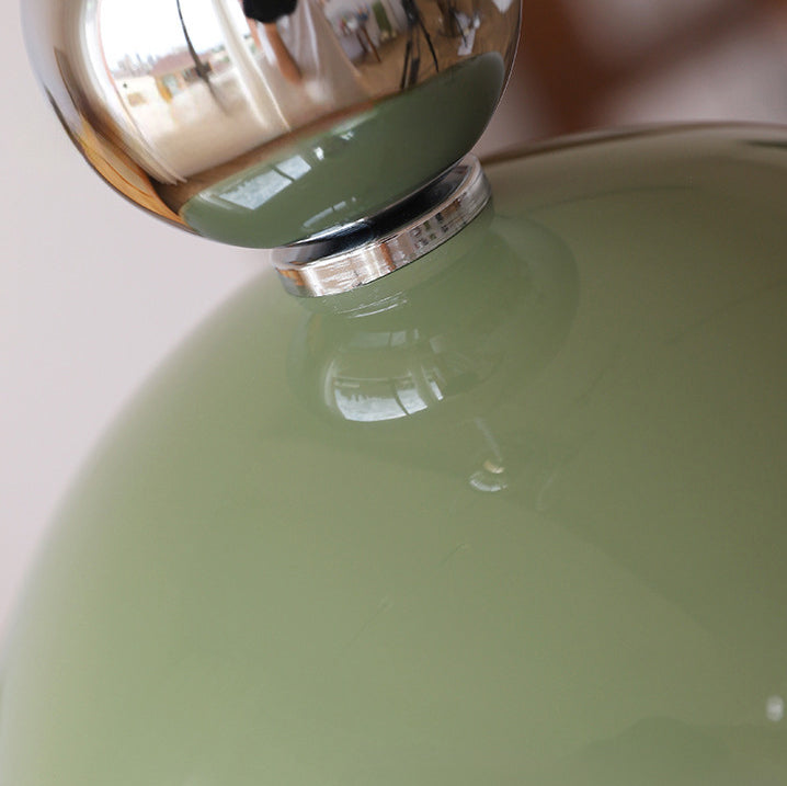Modern Art Deco Iron Glass Round Ball 1-Light Pendant Light For Bedroom