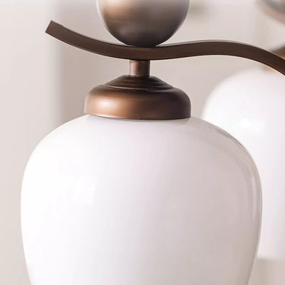 Contemporary Retro Iron Glass Branch Bent Rod Round Cup Shaped 6/8/10-Light Chandelier For Living Room