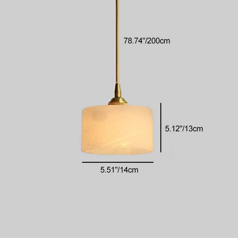 Zeitgenössische nordische natürliche Marmor-Zylinder 1-Licht Pendelleuchte für das Wohnzimmer 