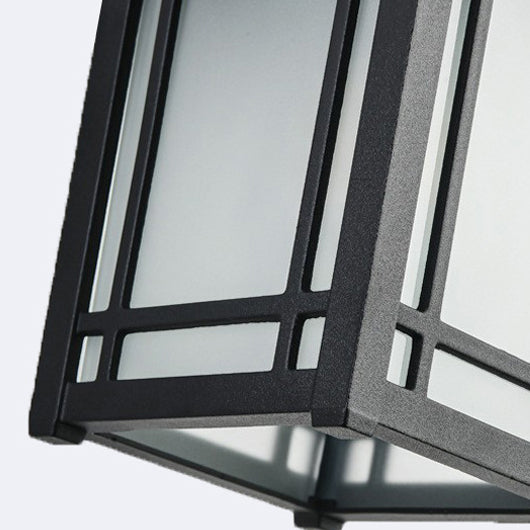 Modern Minimalist Aluminum & Glass Rectangular 1-Light Outdoor Pendant Light For Patio