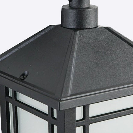 Modern Minimalist Aluminum & Glass Rectangular 1-Light Outdoor Pendant Light For Patio