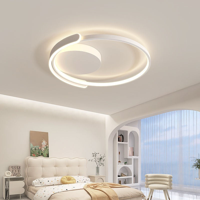 Modern Minimalist Iron & Silicone Square Round LED Flush Mount Ceiling Light For Bedroom