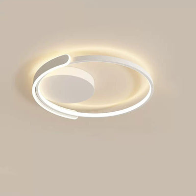 Modern Minimalist Iron & Silicone Square Round LED Flush Mount Ceiling Light For Bedroom