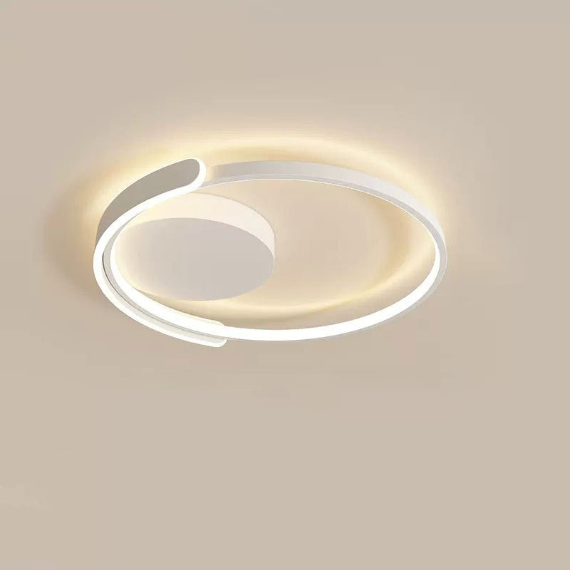 Modern Minimalist Iron & Silicone Square Round LED Flush Mount Ceiling Light For Bedroom