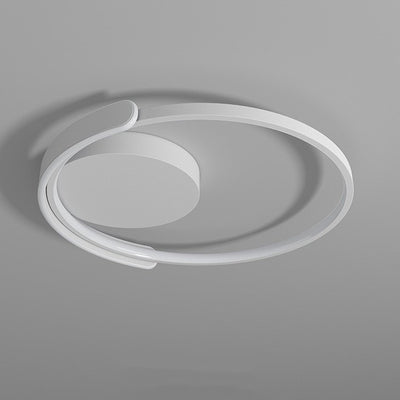 Modern Minimalist Iron & Silicone Square Round LED Flush Mount Ceiling Light For Bedroom