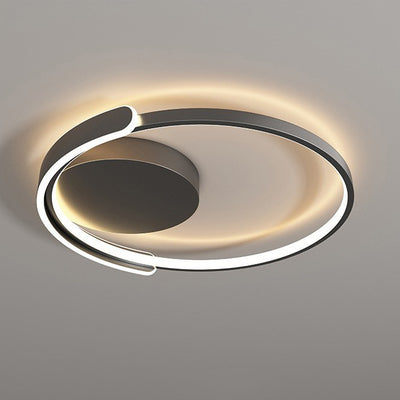 Modern Minimalist Iron & Silicone Square Round LED Flush Mount Ceiling Light For Bedroom