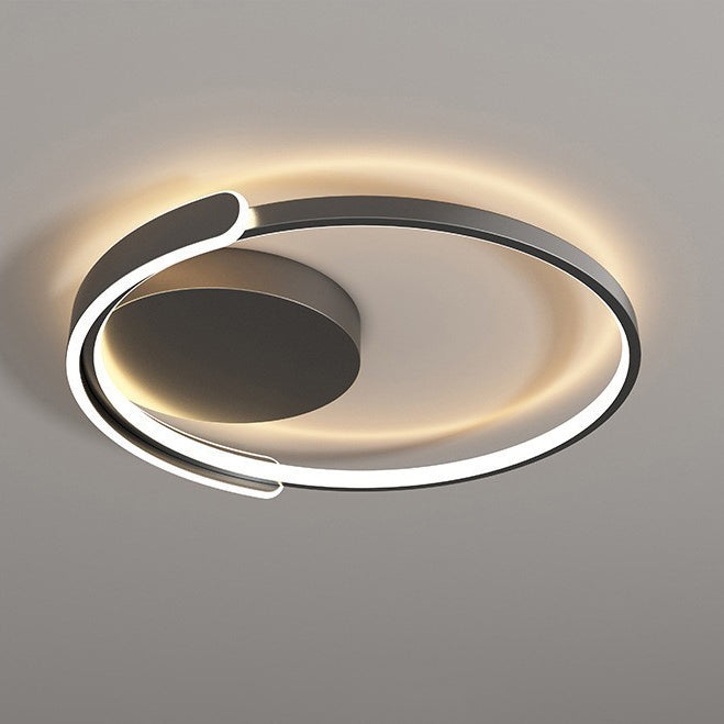 Modern Minimalist Iron & Silicone Square Round LED Flush Mount Ceiling Light For Bedroom