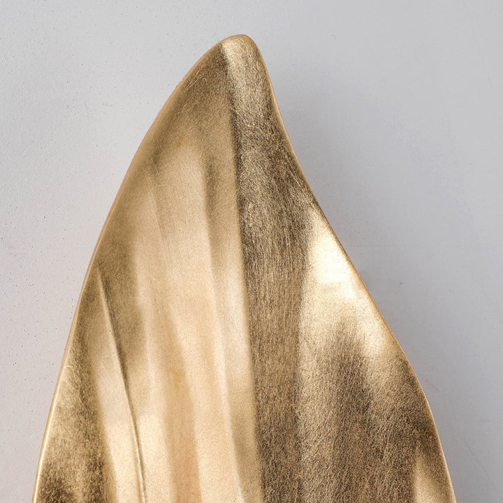 Contemporary Nordic Resin &amp; Glass Leaf-Shaped Globe 1-Light Wall Sconce Lamp For Living Room