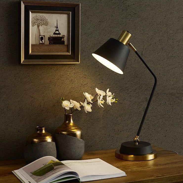 Modern Minimalist Iron Cylinder Shade 1-Light Table Lamp For Living Room