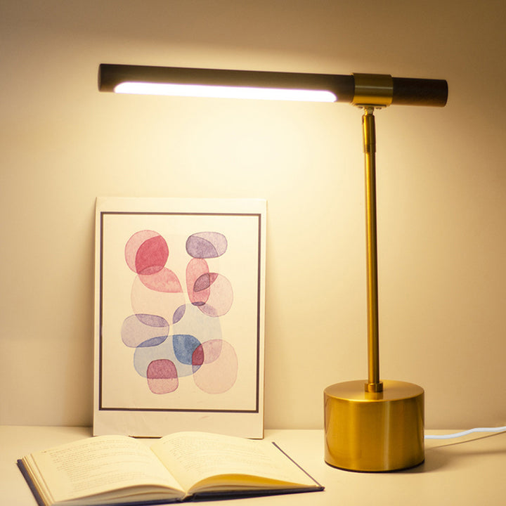 Lámpara de Mesa LED Cilíndrica de Hierro Minimalista Moderna para Dormitorio 