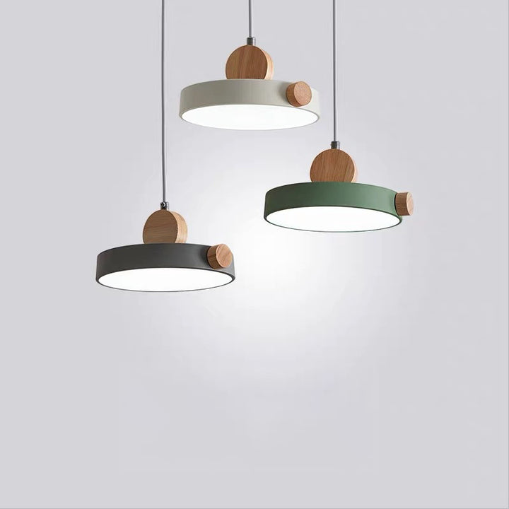 Modern Minimalist Iron Acrylic Round Plate LED Pendant Light For Living Room