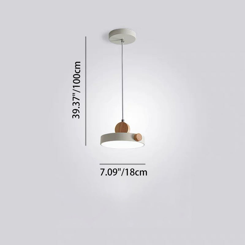 Modern Minimalist Iron Acrylic Round Plate LED Pendant Light For Living Room