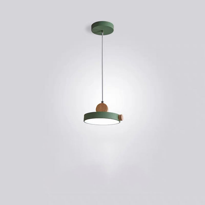 Modern Minimalist Iron Acrylic Round Plate LED Pendant Light For Living Room